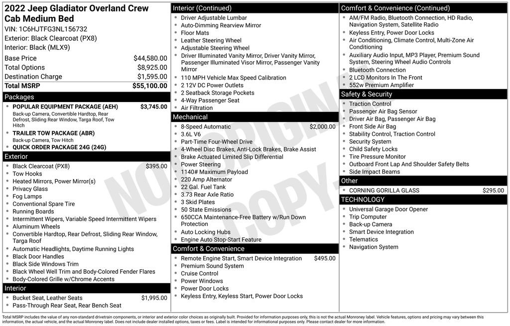 2022 Jeep Gladiator Overland