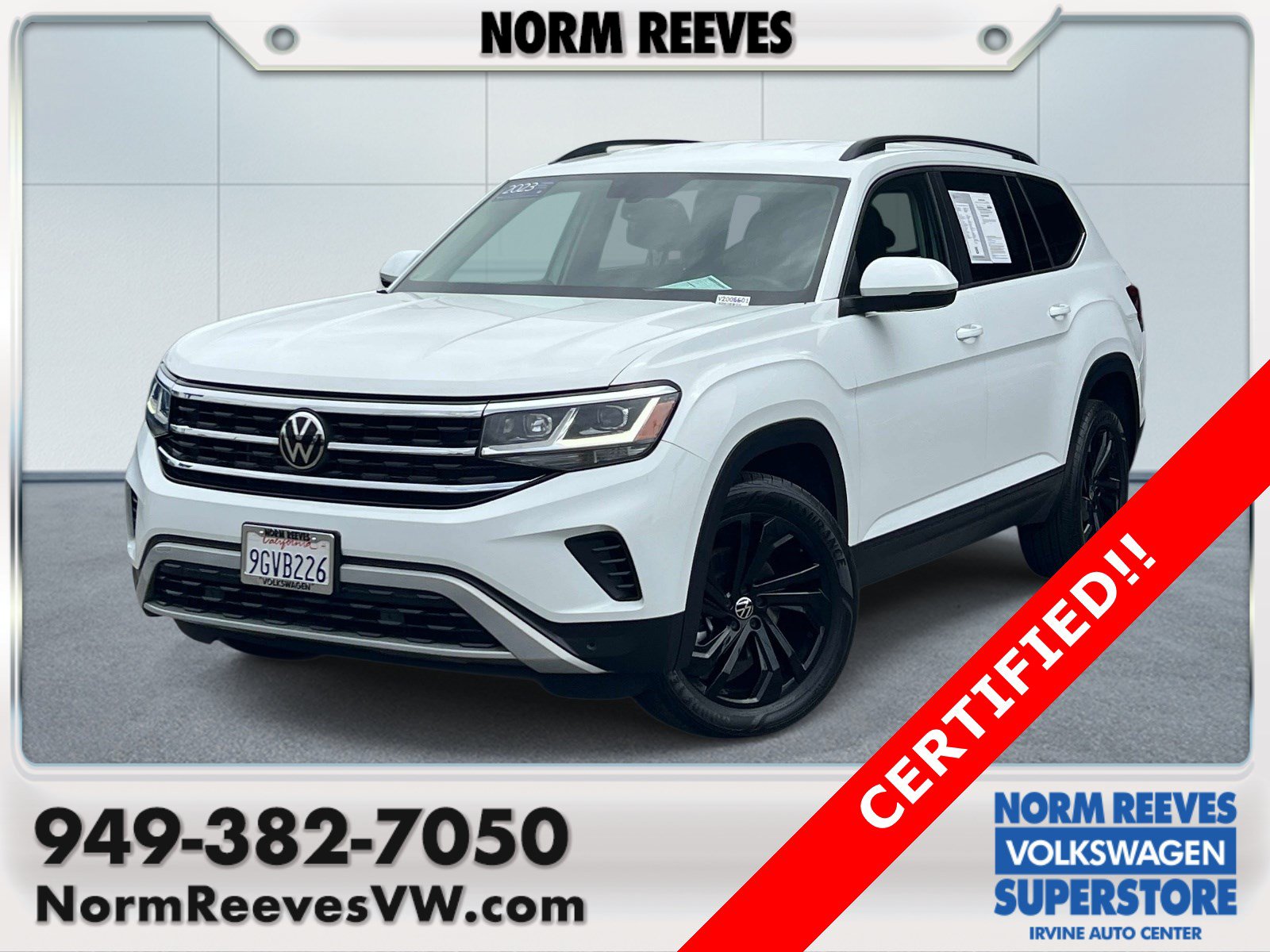 Certified 2023 Volkswagen Atlas SE w/ Black Wheel Package