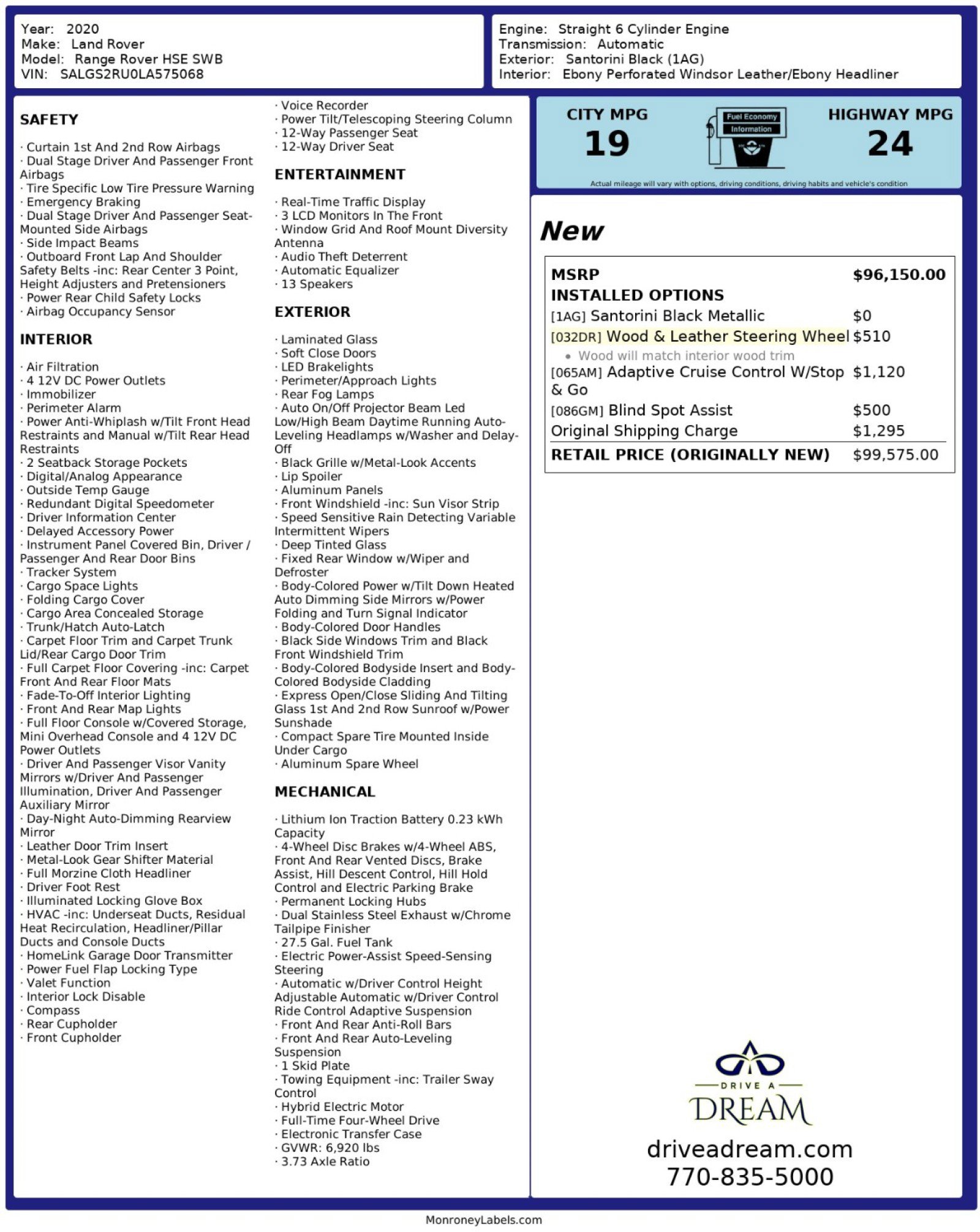 2020 Land Rover Range Rover HSE