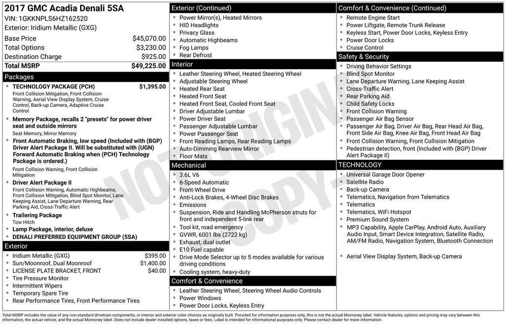 2017 GMC Acadia Denali
