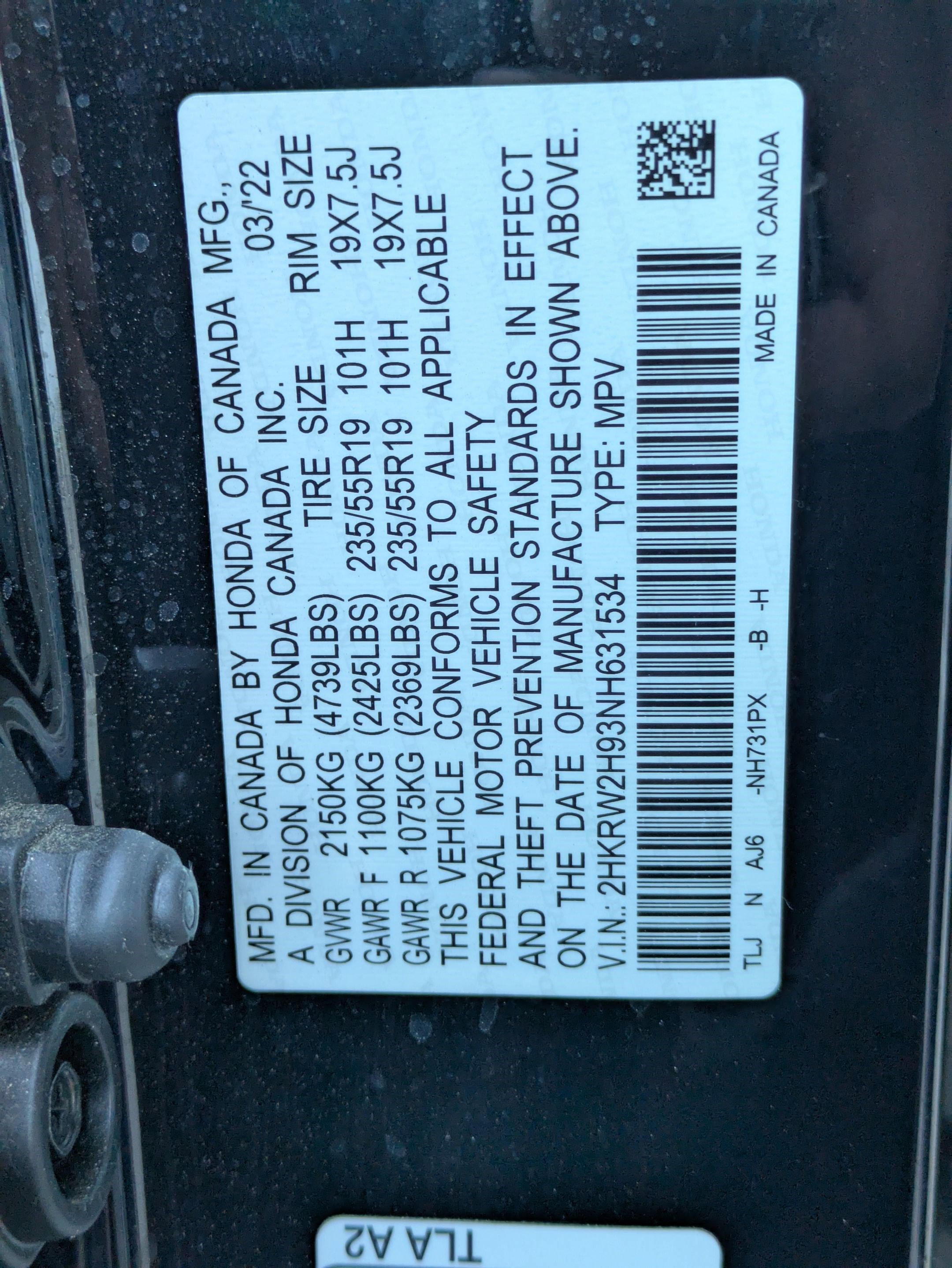 2022 Honda CR-V Touring