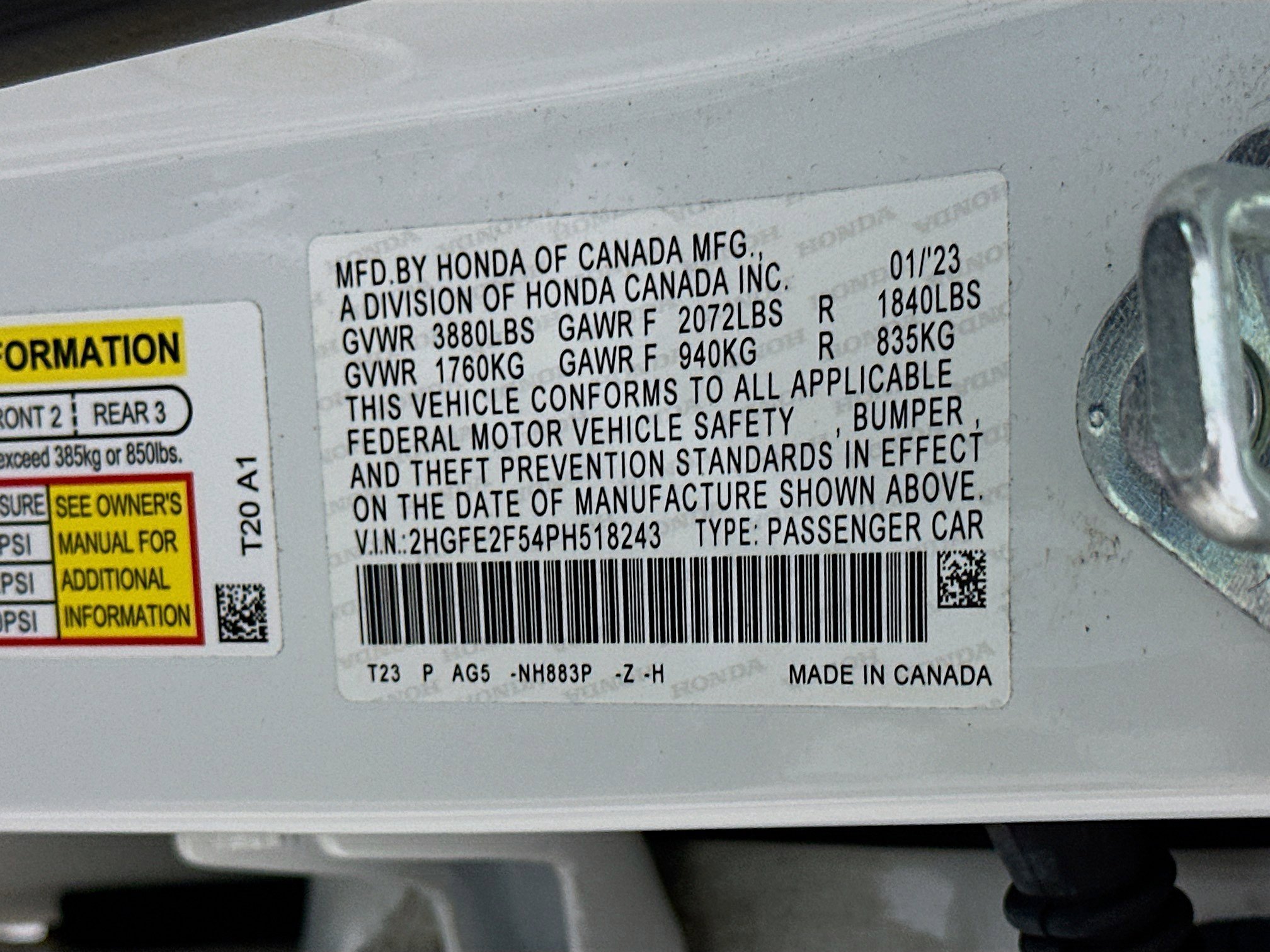 2023 Honda Civic Sport