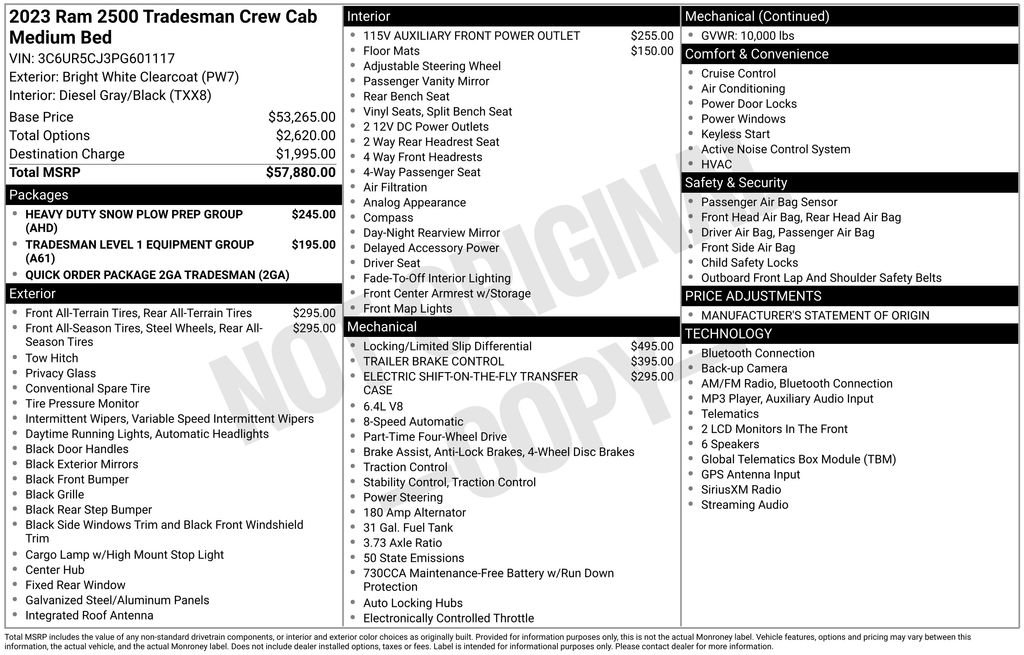 2023 RAM 2500 Tradesman