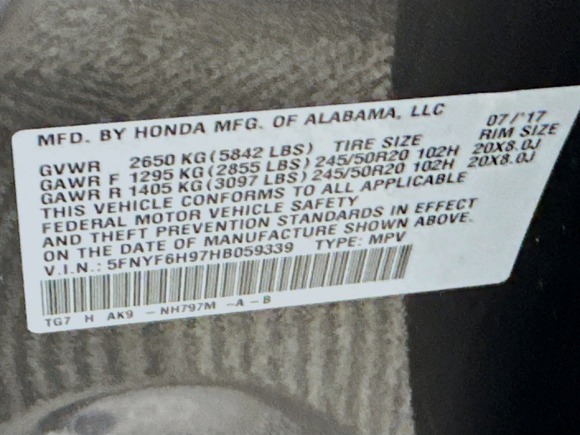 2017 Honda Pilot Touring