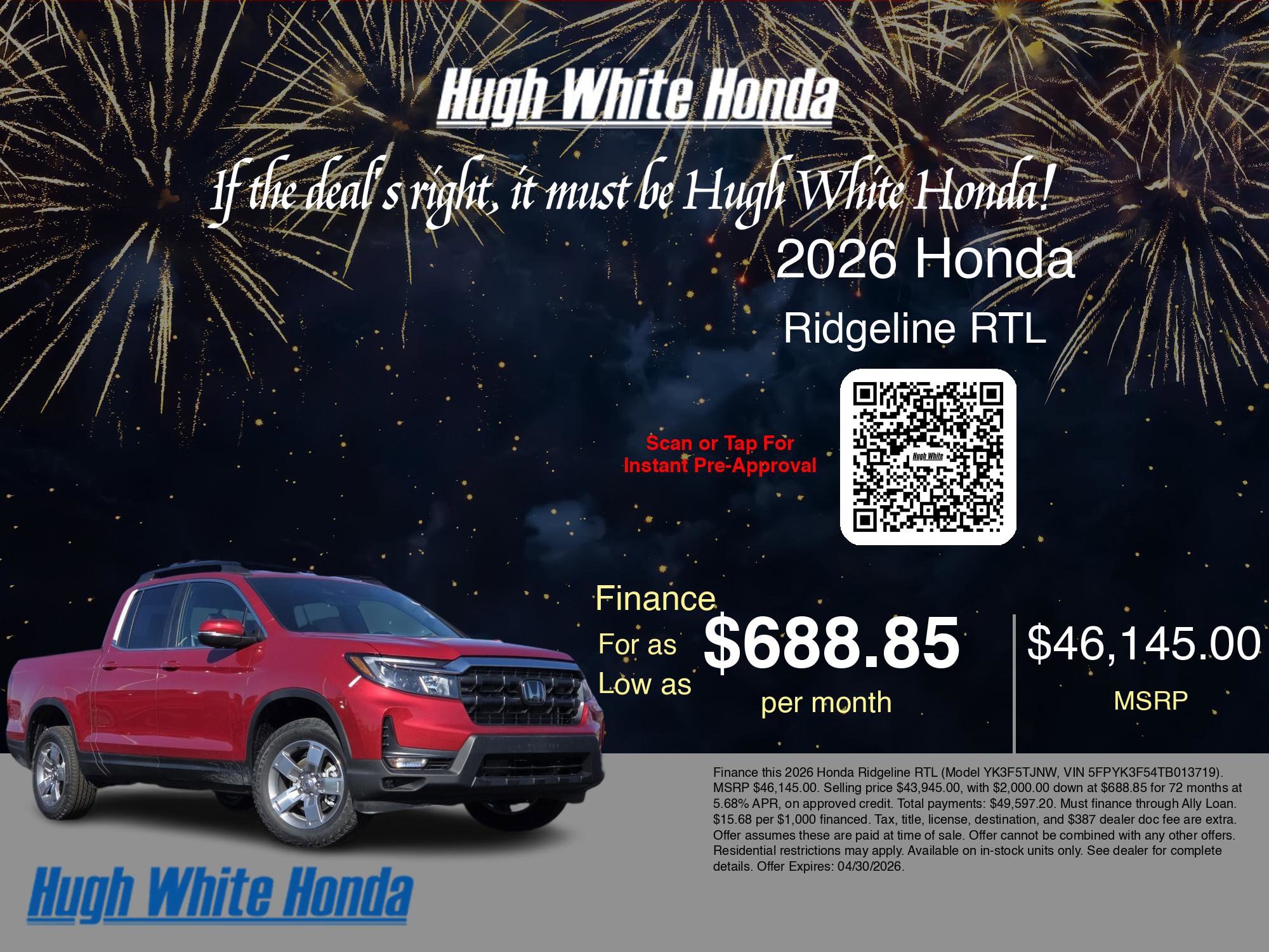 2026 Honda Ridgeline RTL