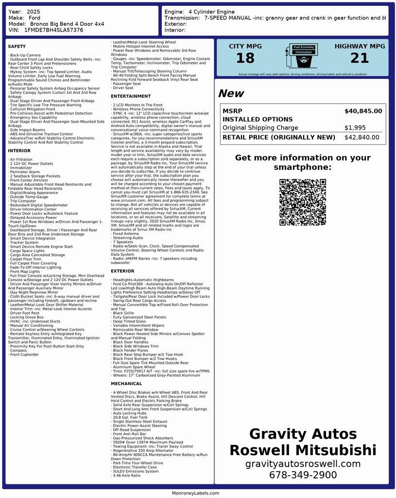 2025 Ford Bronco Big Bend