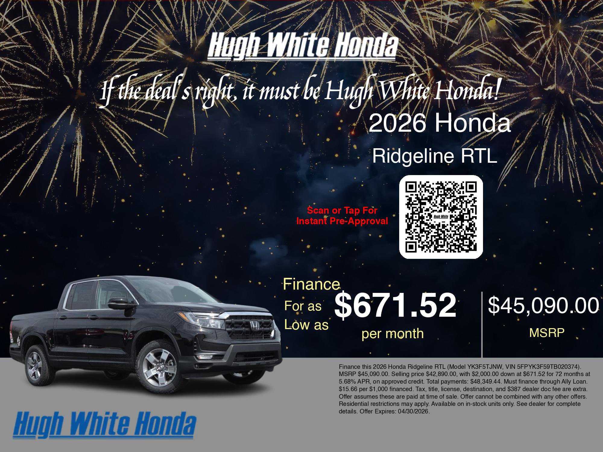 2026 Honda Ridgeline RTL