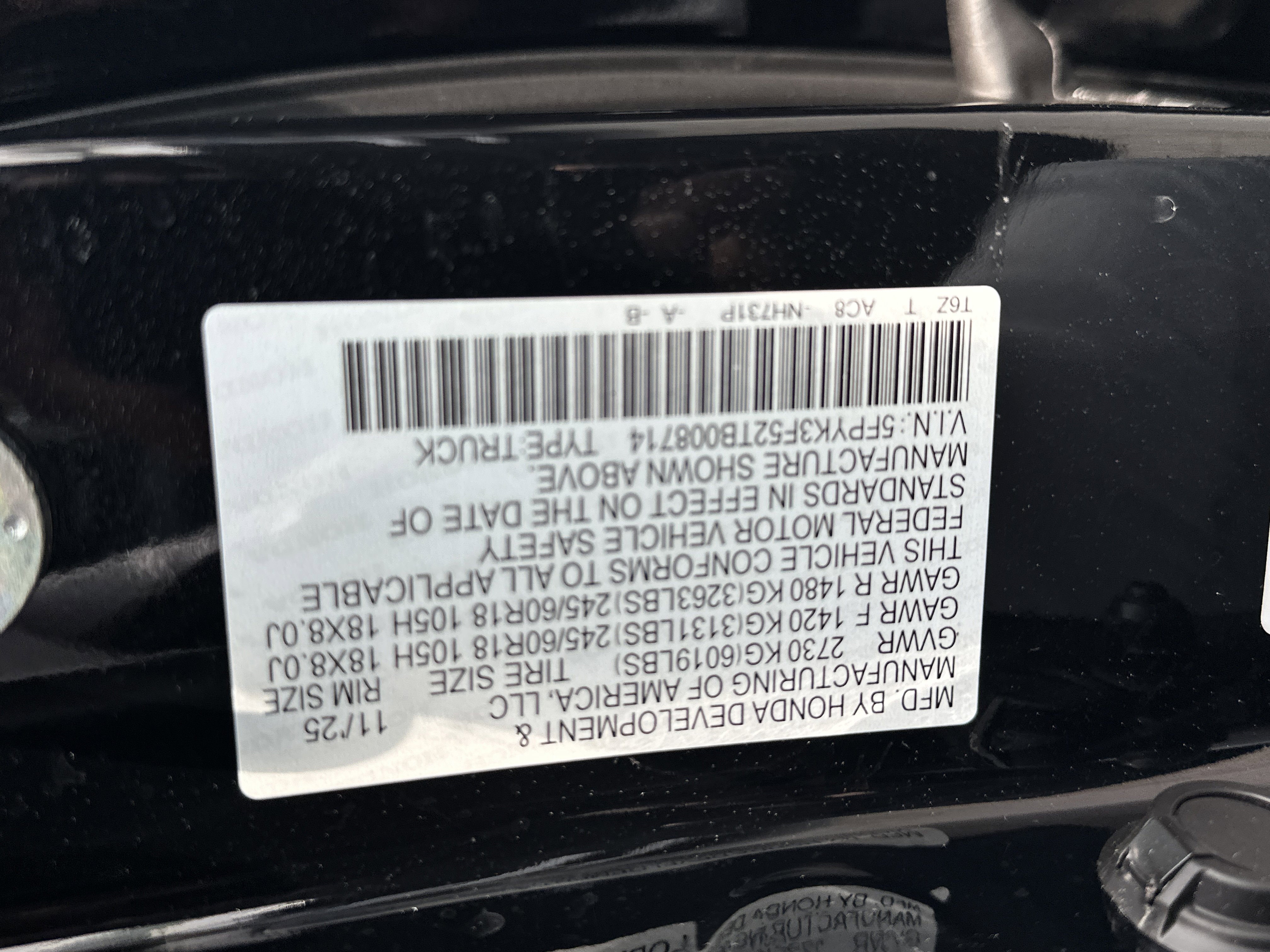 2026 Honda Ridgeline RTL