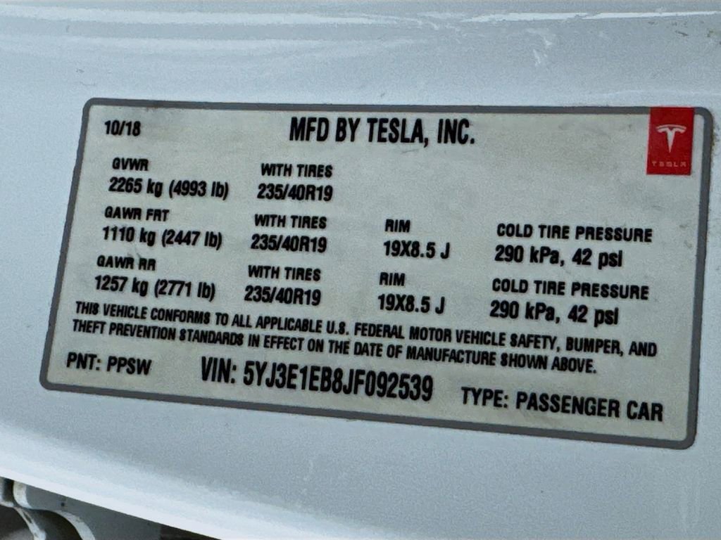 2018 Tesla Model 3 Long Range