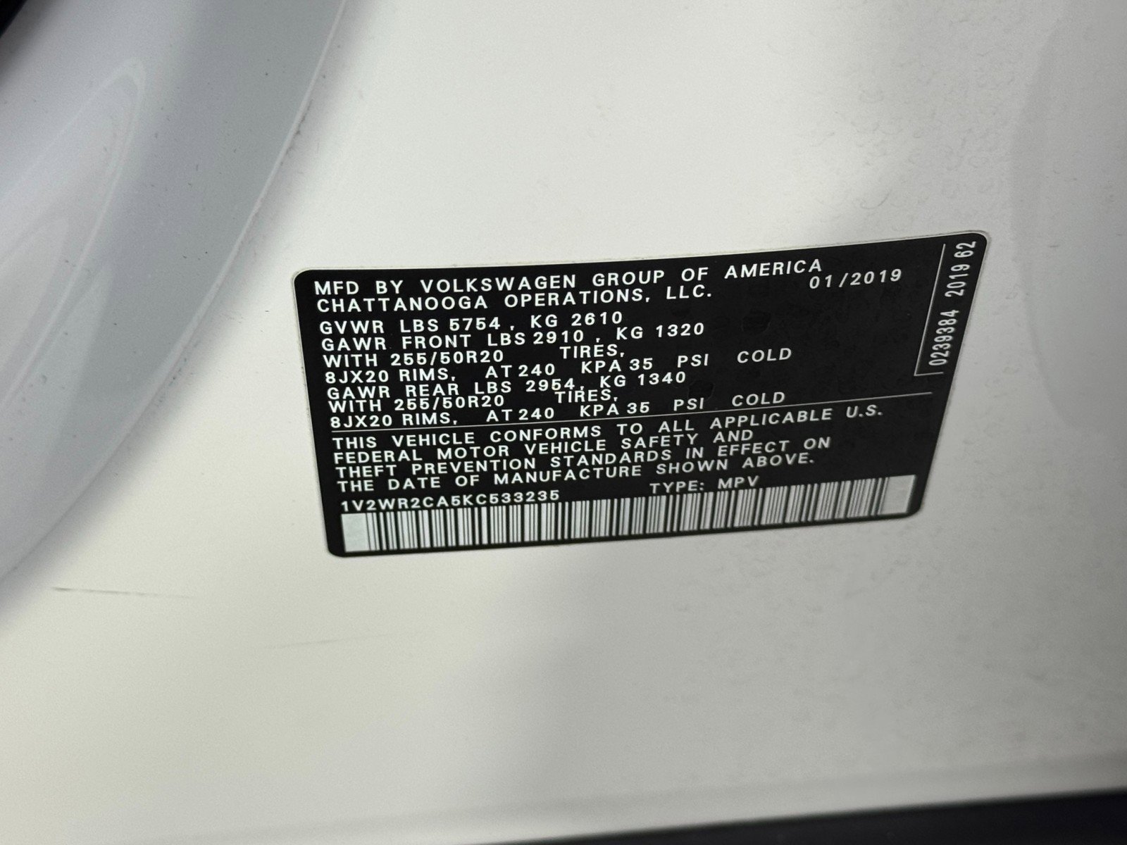 2019 Volkswagen Atlas SE