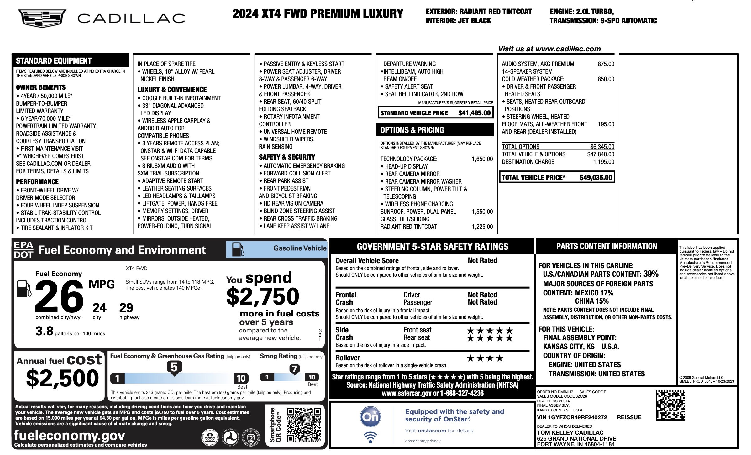 2024 Cadillac XT4 Premium Luxury