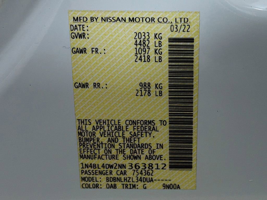 2022 Nissan Altima 2.5 SV