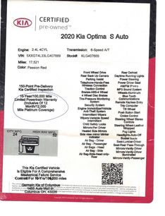 Used 2020 Kia Optima S