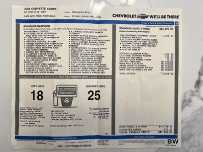 Used 2003 Chevrolet Corvette Coupe w/ Preferred Equipment Group