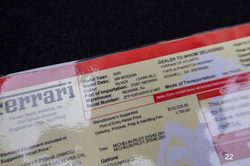 Used 2000 Ferrari 360 Modena image 93