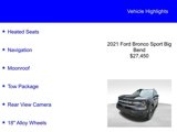 Certified 2021 Ford Bronco Sport Big Bend w/ Big Bend Package image 2