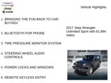 Used 2017 Jeep Wrangler Unlimited Sport w/ Quick Order Package 24S image 2
