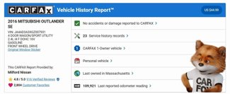 Used 2016 Mitsubishi Outlander SE image 1