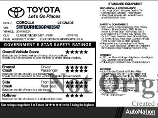 Used 2016 Toyota Corolla LE image 1