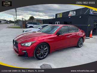 Used 2021 INFINITI Q50 Red Sport 400 w/ Carbon Fiber Package image 1