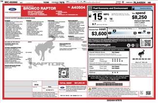 Used 2024 Ford Bronco Raptor w/ Interior Carbon Fiber Pack 6 image 1