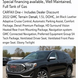 Used 2022 GMC Terrain Denali w/ Denali Premium Package