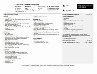 Used 2024 Lotus Emira First Edition