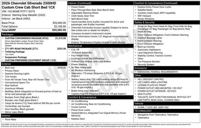 New 2026 Chevrolet Silverado 2500 Custom w/ Custom Convenience Package