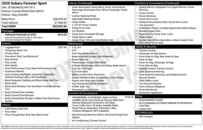 Used 2020 Subaru Forester Sport w/ Popular Package #2