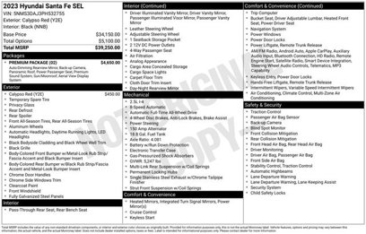 Used 2023 Hyundai Santa Fe SEL w/ Premium Package