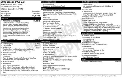 New 2023 Genesis GV70 2.5T w/ Advanced Package