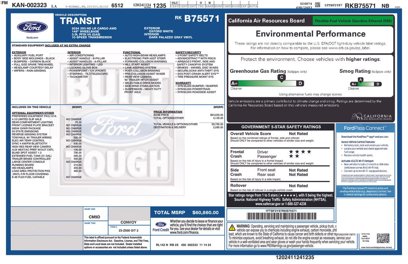 New 2024 Ford Transit 350 148 Low Roof AWD w/ Load Area Protection Package