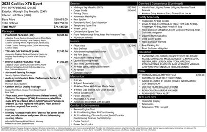 New 2025 Cadillac XT6 Sport w/ Platinum Package