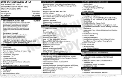New 2026 Chevrolet Equinox LT w/ Convenience Package II
