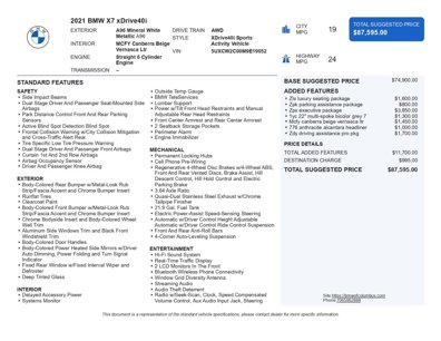 Used 2021 BMW X7 xDrive40i w/ Executive Package