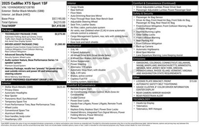 New 2025 Cadillac XT5 Sportv w/ Technology Package