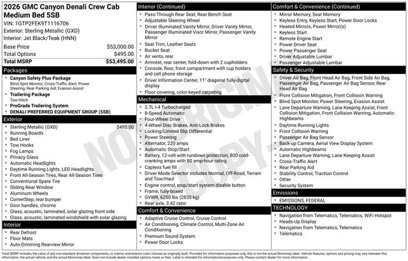 New 2026 GMC Canyon Denali