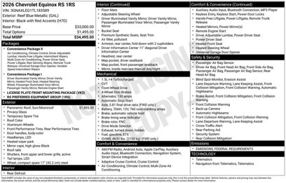 New 2026 Chevrolet Equinox RS