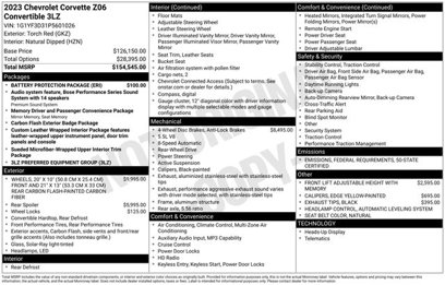 Used 2023 Chevrolet Corvette Z06 w/ Battery Protection Package