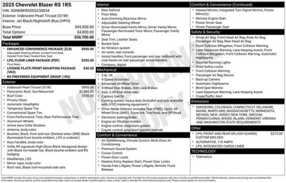 New 2025 Chevrolet Blazer RS w/ Enhanced Convenience Package