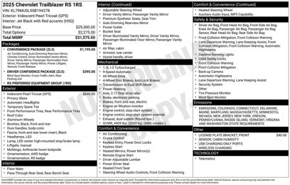 New 2025 Chevrolet TrailBlazer RS w/ Convenience Package