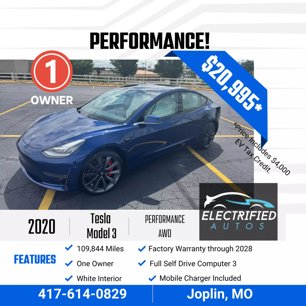Used 2020 Tesla Model 3 Performance