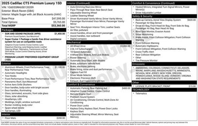 New 2025 Cadillac CT5 Premium Luxury w/ Sun And Sound Package