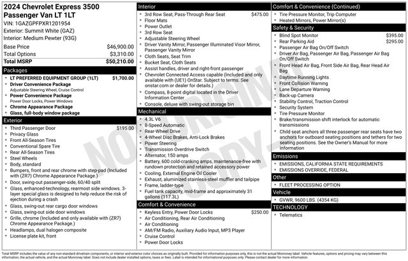 Used 2024 Chevrolet Express 3500 LT w/ LT Preferred Equipment Group