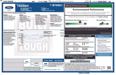 New 2024 Ford Transit 250 148 Medium Roof w/ Load Area Protection Package