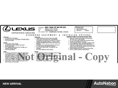 Used 2020 Lexus RX 350 FWD w/ Premium Package