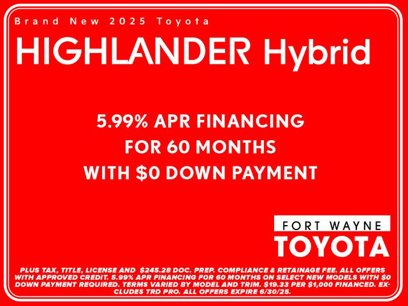New 2025 Toyota Highlander XLE