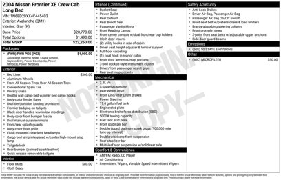Used 2004 Nissan Frontier XE w/ (PWR) Pwr Pkg