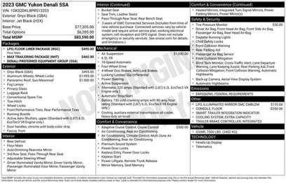 Used 2023 GMC Yukon Denali w/ LPO, Floor Liner Package