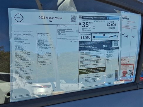 New 2025 Nissan Versa SV image 11
